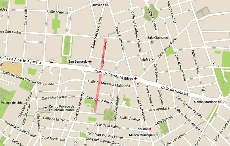 Plano de la calle de Monteleón